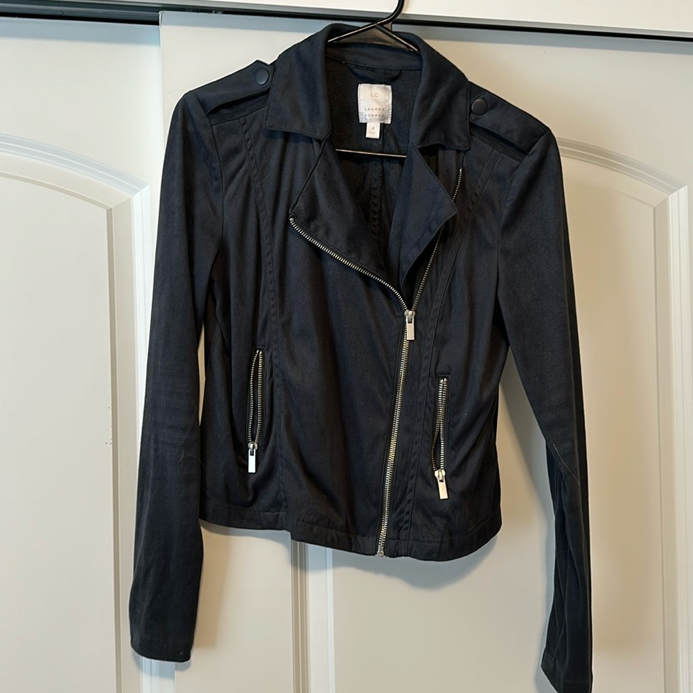 Lauren Conrad suede moto jacket